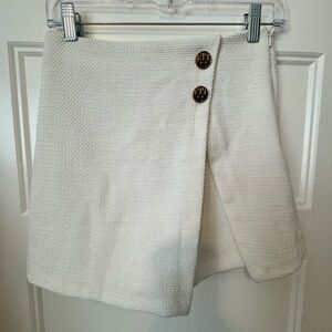 Zara White Tweed Skort Size Extra Small